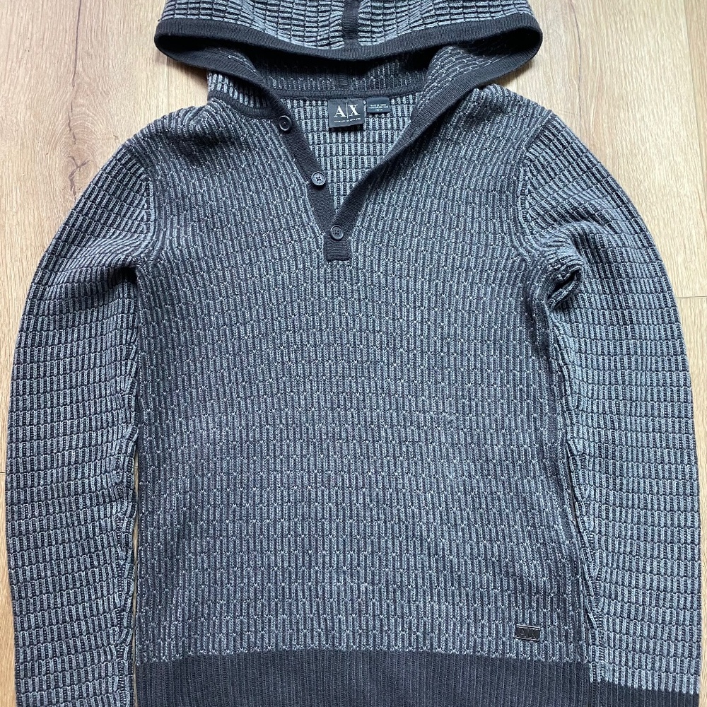 Armani Exchange Men Women XS Hoodie 50% Cotton 25% Wool